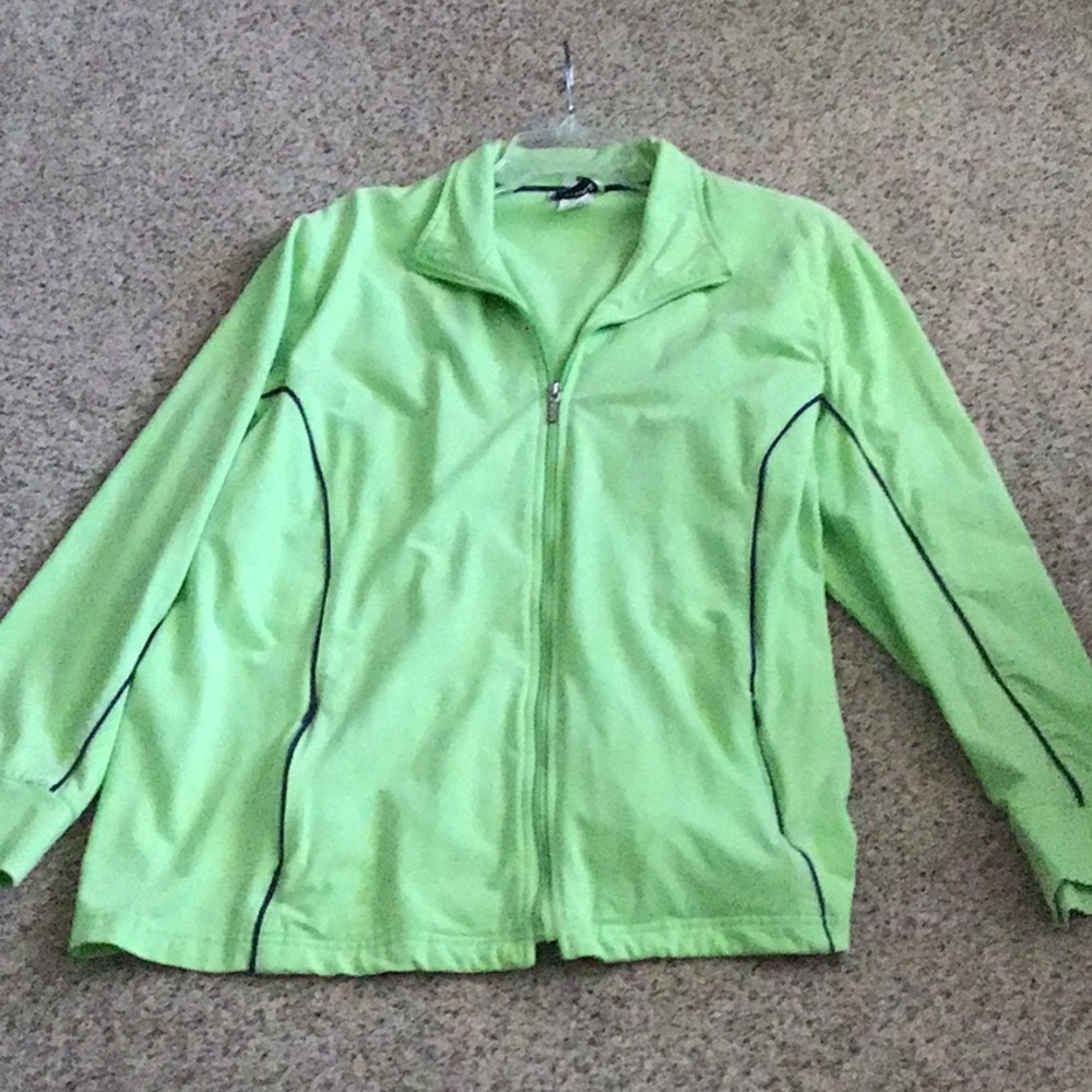 Women's lime Green Zip-Up Jacket